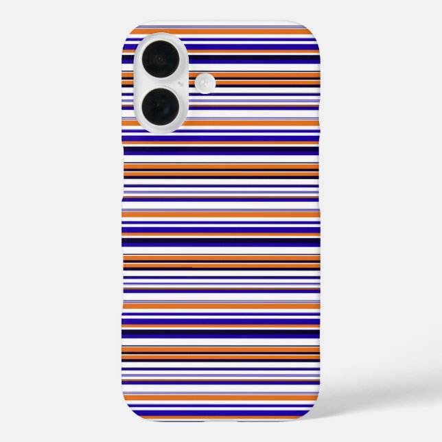 Cute blue orange stripes Case-Mate iPhone case (Back)
