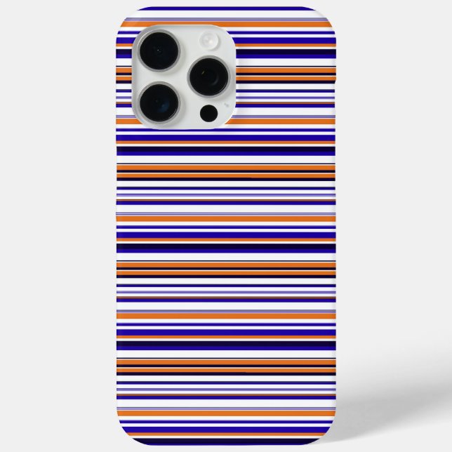 Cute blue orange stripes Case-Mate iPhone case (Back)