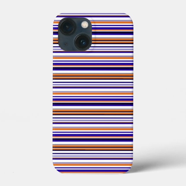Cute blue orange stripes Case-Mate iPhone case (Back)