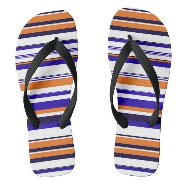 Cute blue orange stripes jandals (Footbed)