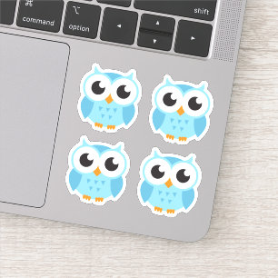 Cute blue owl stickers