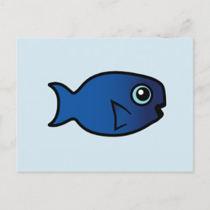 Cute Blue Parrotfish Postcard