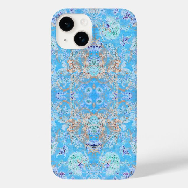 Cute blue pastel floral Case-Mate iPhone case (Back)