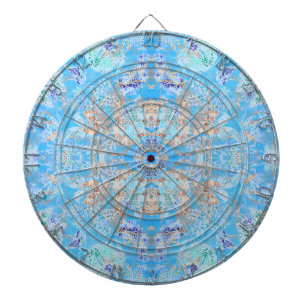 Cute blue pastel floral dartboard