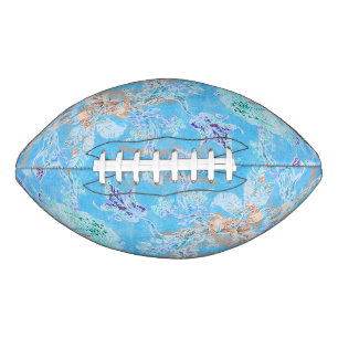 Cute blue pastel floral football