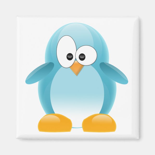 Cute Blue Penguin Magnet (Front)