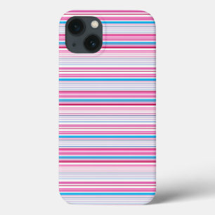 Cute blue pink stripes iPhone 13 case