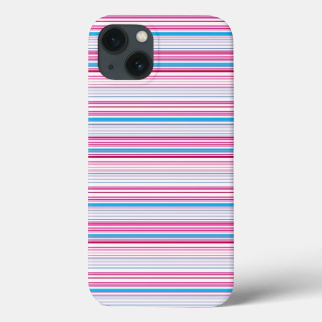 Cute blue pink stripes Case-Mate iPhone case (Back)