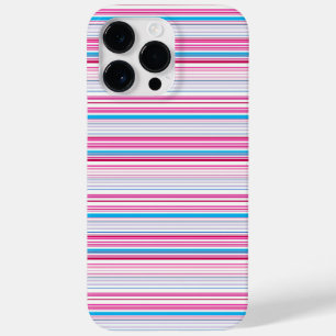 Cute blue pink stripes Case-Mate iPhone 14 pro max case