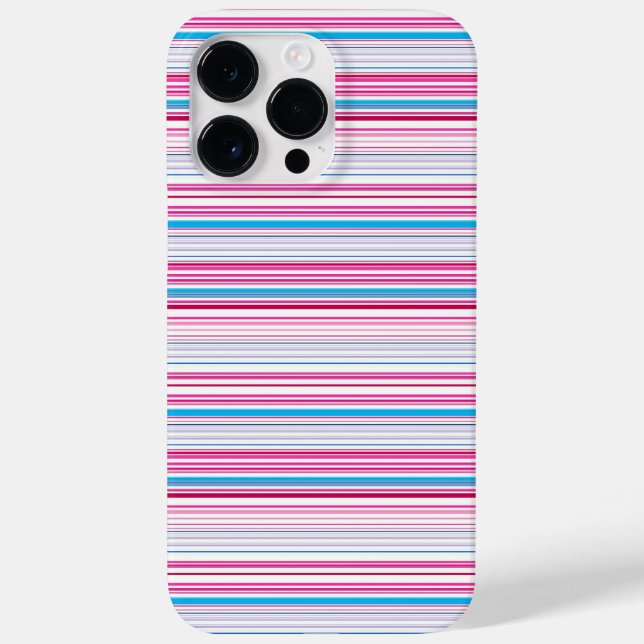 Cute blue pink stripes Case-Mate iPhone case (Back)