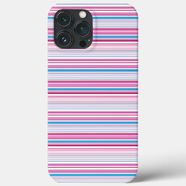 Cute blue pink stripes Case-Mate iPhone case (Back)