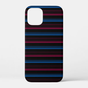 Cute blue pink stripes iPhone 12 mini case