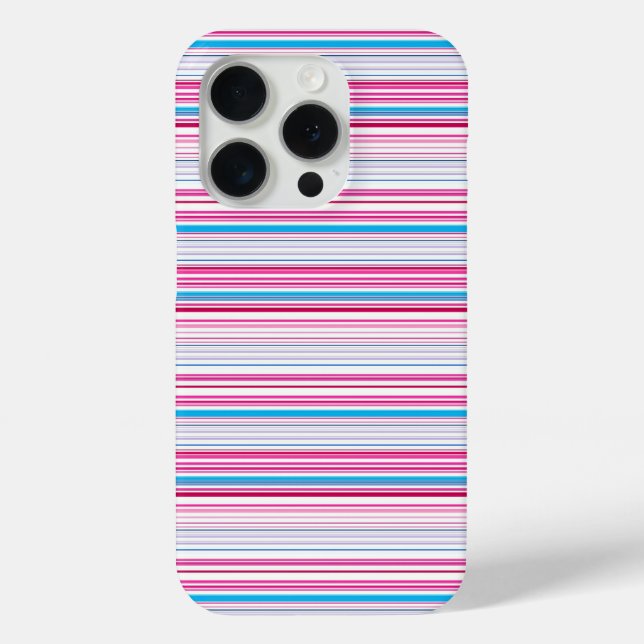 Cute blue pink stripes Case-Mate iPhone case (Back)