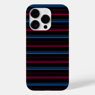 Cute blue pink stripes Case-Mate iPhone 14 pro case