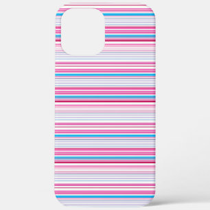 Cute blue pink stripes iPhone 12 pro max case