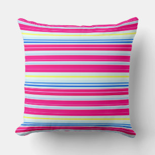 Cute blue pink stripes cushion