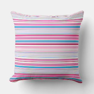 Cute blue pink stripes cushion
