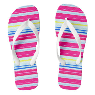 Cute blue pink stripes jandals