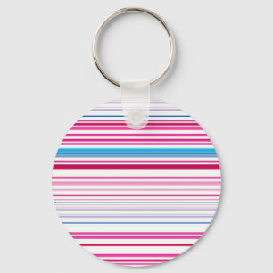 Cute blue pink stripes key ring