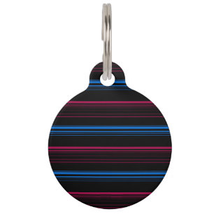 Cute blue pink stripes pet tag