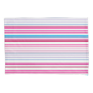 Cute blue pink stripes pillowcase