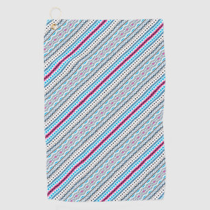 Cute blue pink tribal girl patterns design golf towel
