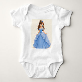Cute Blue Princess Baby Bodysuit
