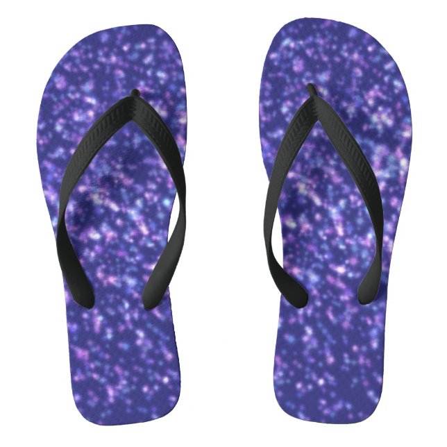 Cute Blue Purple Star Cosmos Flip Flops (Footbed)