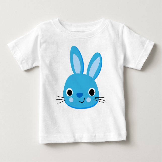 Cute Blue Rabbit Baby Boy T-shirt (Front)