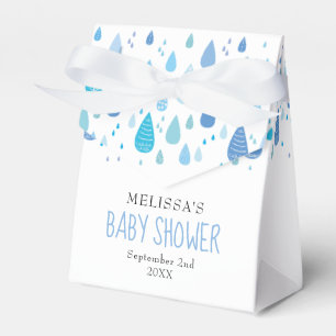 Cute Blue Raindrops Baby Shower Favour Box