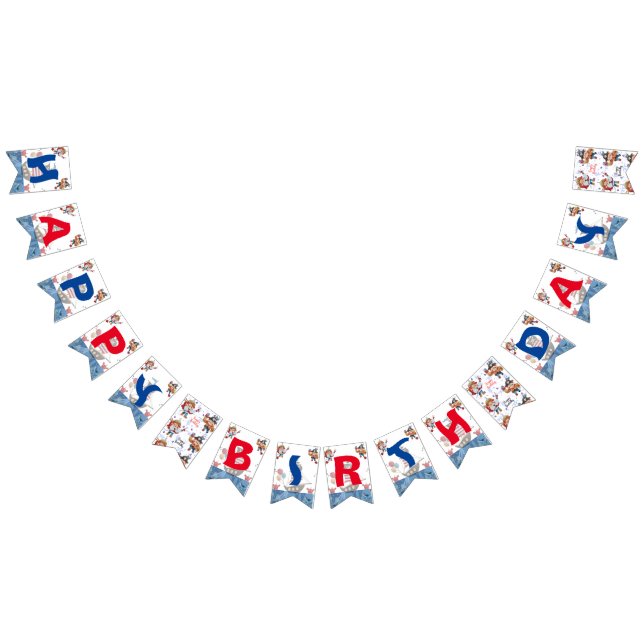 Cute blue & red pirate theme  bunting  (All)