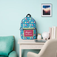 Cute Blue Retro Hearts Birds Mugs