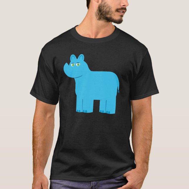 Cute Blue Rhino T-Shirt (Front)