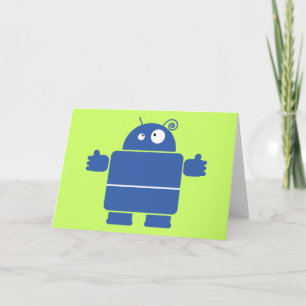 Cute Blue Robot Greeting Card