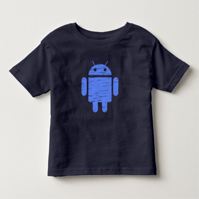 Cute Blue Robot Toddler T-Shirt (Front)