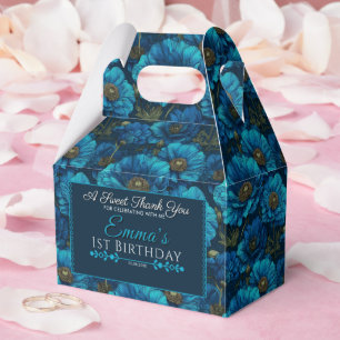 Cute Blue Rose Thank You  Favour Box