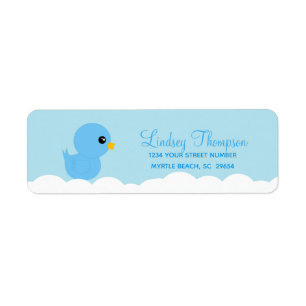 Cute Blue Rubber Ducky Return Address