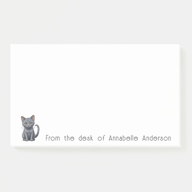 Cute Blue Russian Cat Personalise Notes (Front)