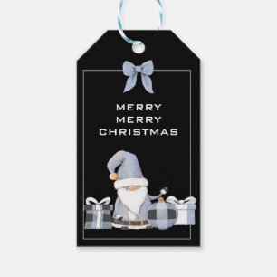 Cute Blue Santa Gnome with Gifts Gift Tags