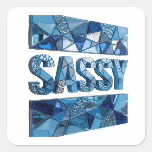 Cute Blue SASSY Square Sticker