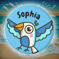 Cute Blue Seagull Sea Bird Kids Name School Locker