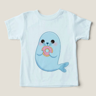 Cute Blue Seal Kid T-Shirt