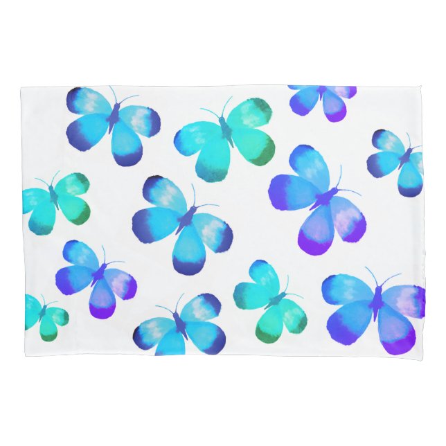 Cute blue shade butterfly Pillowcase (Front)