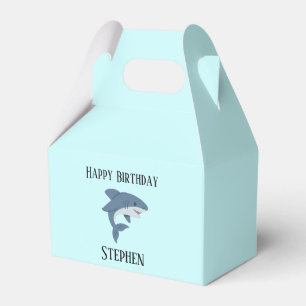 Cute blue shark personalised favour box