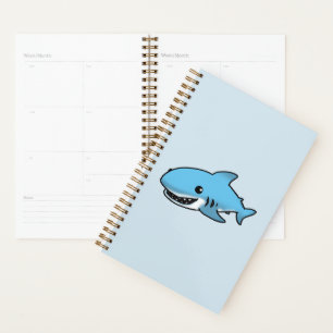 cute blue shark planner