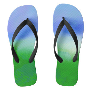 Cute Blue SKY GREEN Modern Woman Flip Flops
