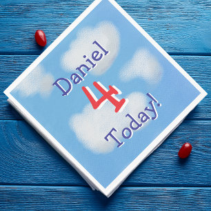 Cute Blue Sky kids Birthday  Napkin