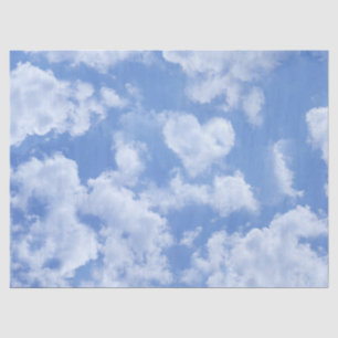 Cute Blue Sky With Heart Shaped Cloud Cheerful Fun Tissue Paper