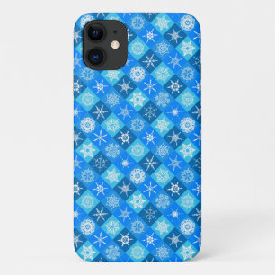 Cute blue snowflake patterns design Case-Mate iPhone case
