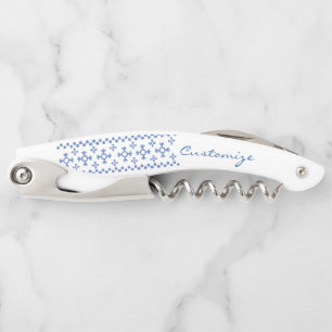 Cute Blue Snowflakes Pattern Thunder_Cove Corkscrew